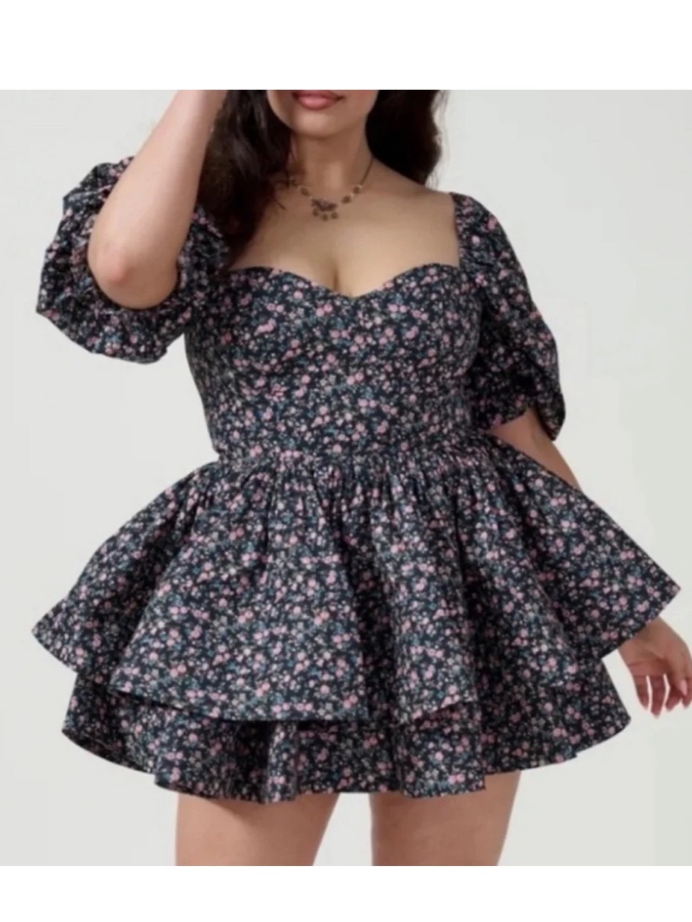 SELKIE the garden song vacation mini dress size-XS floral print 100% cotton NEW